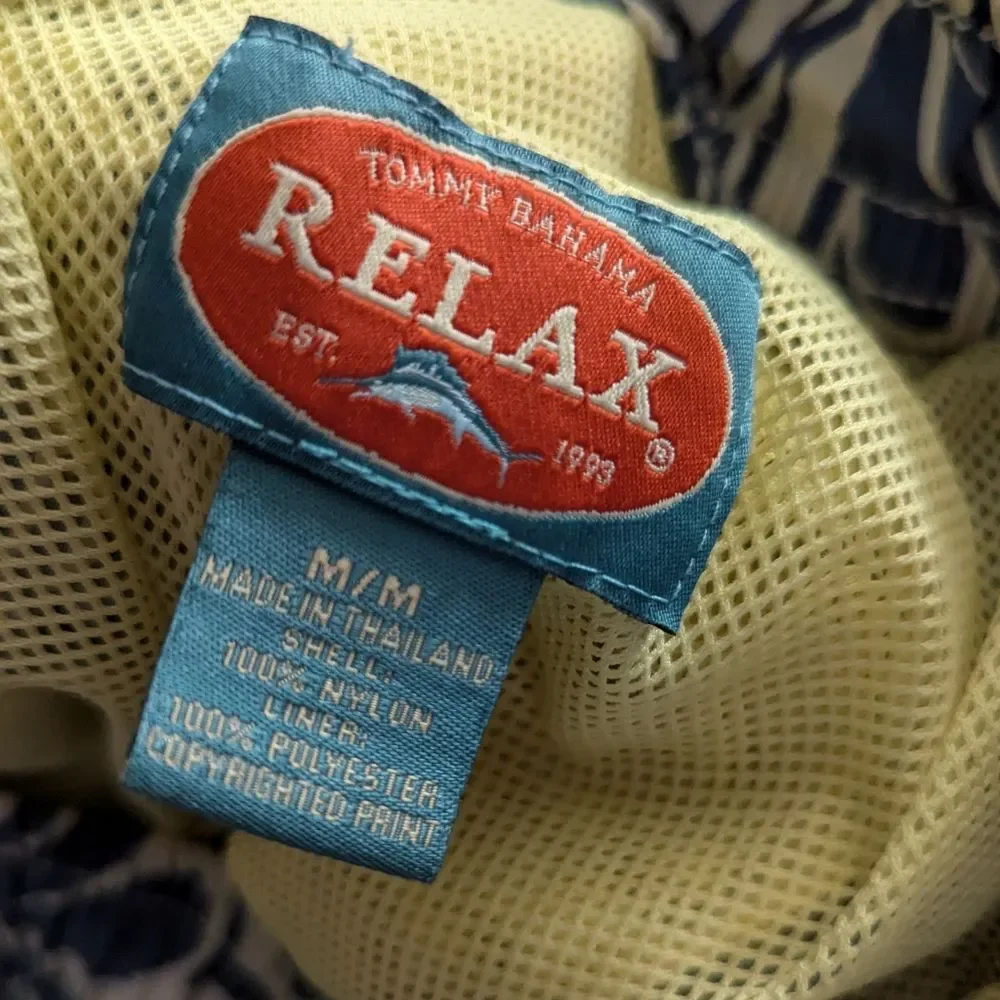 Tommy Bahama Relax blue white swim shorts trunks M Medium